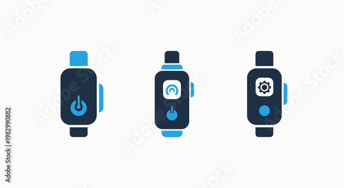 Three vape devices icons with different settings electronic cigarette vaporizer settings technology interface illustration collection equipment accessory lifestyle recreation nicotine