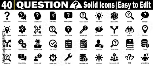 Fotografija Questions Icons Set