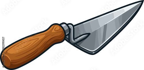 Masonry pointing trowel with sharp triangular blade