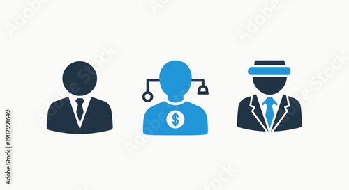 Professional business people icons representing workforce networking management human resources with professional business executive networking connection employee workforce organization