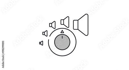 Volume control knob with speaker icons