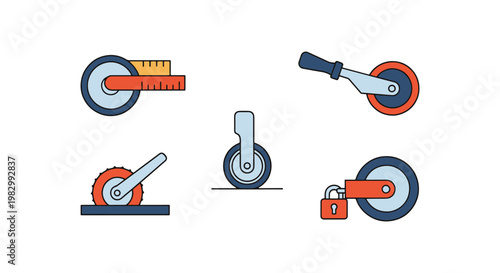 Marking Wheel Line art vector modern abstract decorative