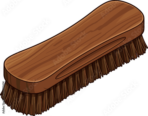 Traditional wooden brush with natural horsehair bristles
