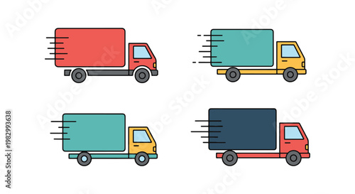 Moving Truck Line art vector modern abstract clean illustration