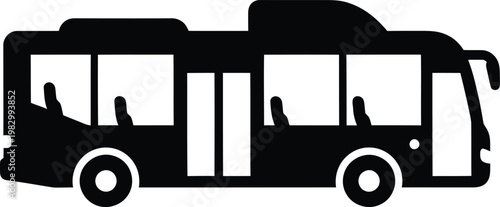 Minimalist graphic icon of a modern city passenger bus vector illustration