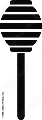 Minimalist graphic icon of a wooden honey dipper tool vector illustration