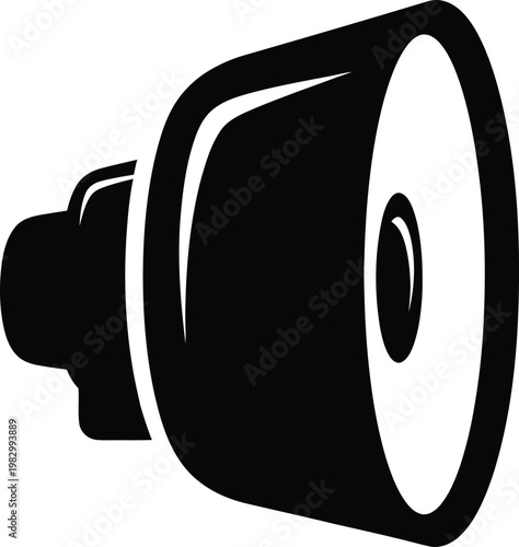 Minimalist graphic icon of a studio strobe light unit vector illustration