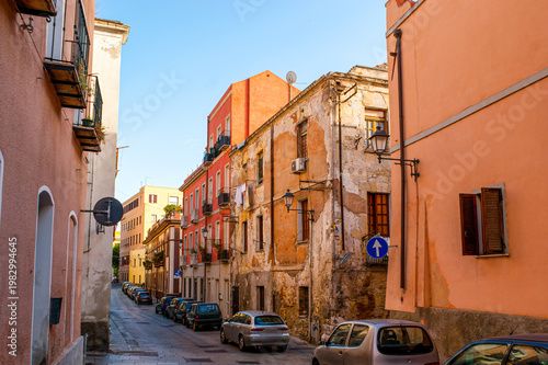 The old Via dei Pisani in Marina district, Cagliari, Sardinia, Italy