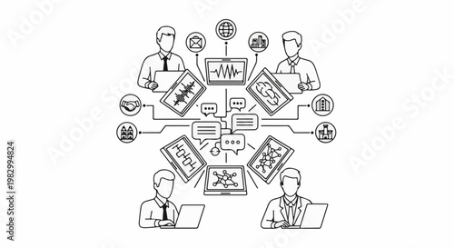 Business network connecting people, data, and organizations for collaboration