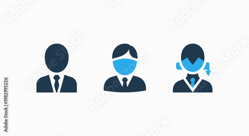 Business personnel status and professional icons with personnel business professional employee management corporate identity leadership character executive hierarchy development planning