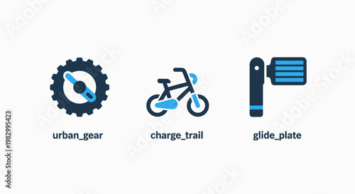 Urban gear and sustainable transportation icons set with transportation sustainability movement mobility equipment technology logistics mechanical environment efficiency lifestyle component