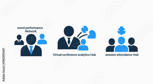 Business communication and remote collaboration icon set with communication collaboration business conference networking connection interaction corporate professional management strategy