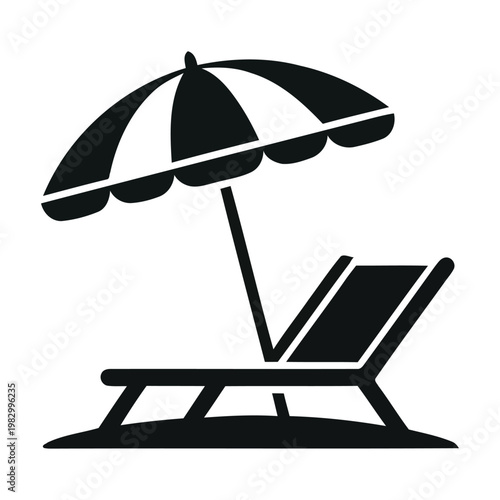 beach umbrella and chair