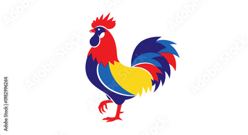 Colorful rooster illustration