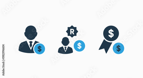 Financial success and investment profit flat vector icons with investment business graphics currency achievement financial corporate earnings commercial performance incentive management