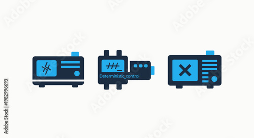 Technical monitoring and network diagnostic tool icons with monitoring diagnostic technical hardware technology analysis interface connection information maintenance troubleshooting