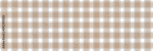 Brown gingham check pattern with thin grey grid lines, seamless textile background for fashion design, classic fabric.
