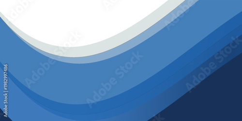 Abstract modern blue wavy header business banner horizontal background