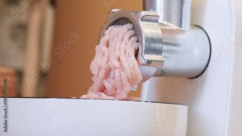 Ground chicken is made from a meat grinder