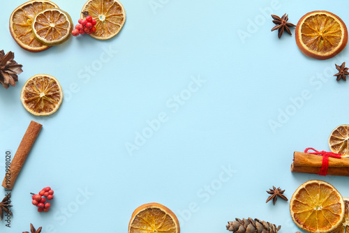 Frame made of dried orange ...