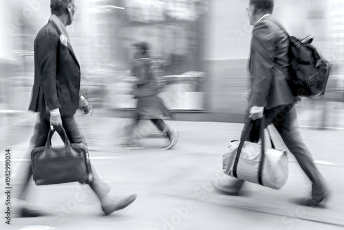 group of business people in the street