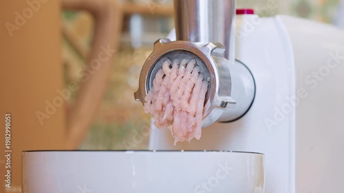 Ground chicken is made from a meat grinder