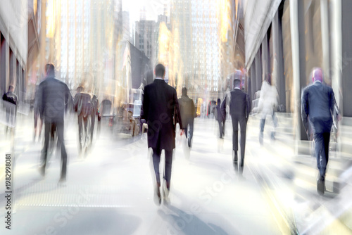 group of business people in the street