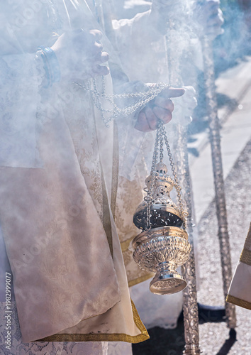 Censer of silver or alpaca to burn incense in the holy week, Spain