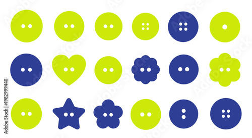 Assorted Colorful Sewing Buttons: Circles, Hearts, Stars, Flowers - DIY Craft Supplies