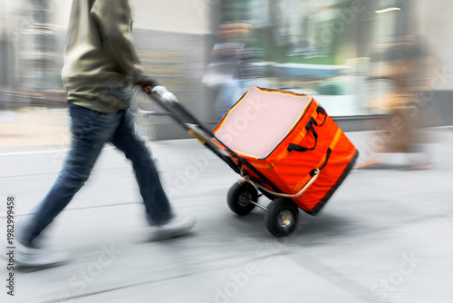 delivery with dolly by hand