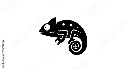 Chameleon Silhouette Icon