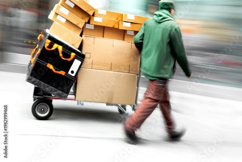 delivery with dolly by hand