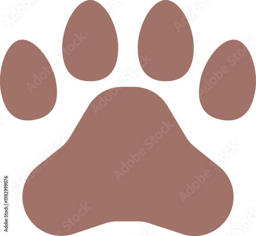 犬や猫などの動物の茶色い足跡のアイコン