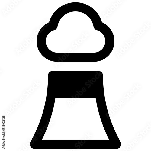 Geothermal energy. Outlined stroke vector icon with black-filled details.