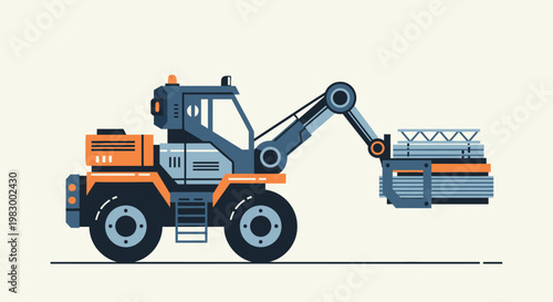 Industrial Forklift Truck Lifting Heavy Materials Safely.