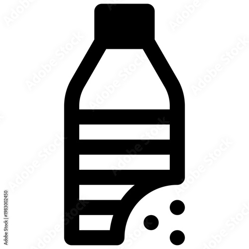 Microplastics. Outlined stroke vector icon with black-filled details.