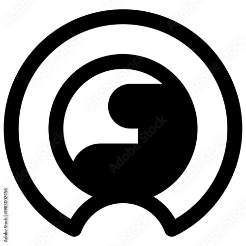Ozone layer depletion. Outlined stroke vector icon with black-filled details.