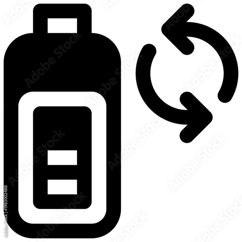Rechargeable batteries. Outlined stroke vector icon with black-filled details.