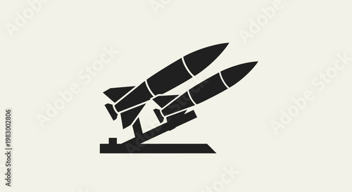 Two missiles on a launch pad ready for deployment.