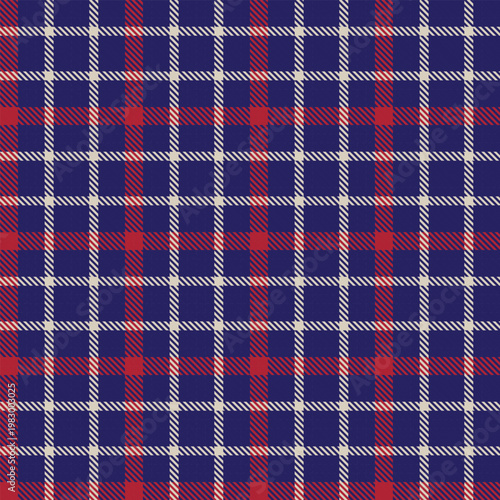 Classic Red Blue And White Tartan Plaid Pattern