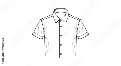 Short Sleeve Collared Shirt Fashion Illustration