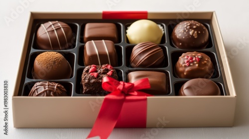 Luxury chocolate gift box filled with assorted truffles and pralines for special occasions
