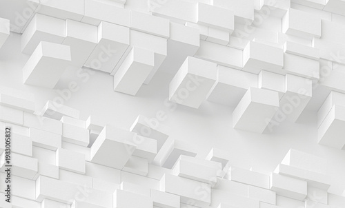 white wall textures background, 3d rendering of 3d brick forminig a texture wallpaper