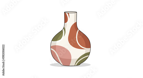 Decorative ceramic vase with abstract leaf pattern design
