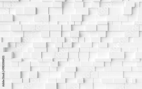 white wall textures background, 3d rendering of 3d brick forminig a texture wallpaper