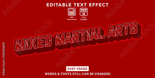 Mixed martial arts editable graphic text effect