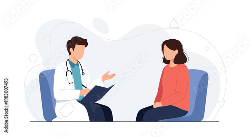 Doctor consulting patient in office, healthcare concept