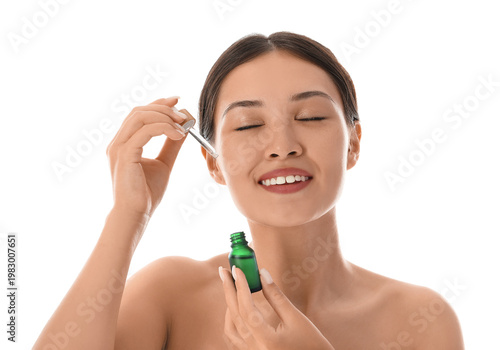 Beautiful Asian woman with ...