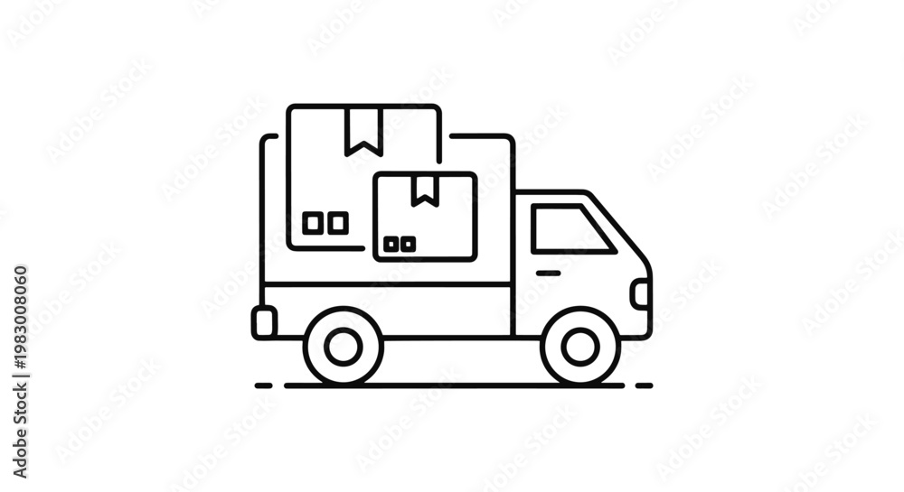 Fototapeta premium Overnight Parcel Line art creative abstract vector design