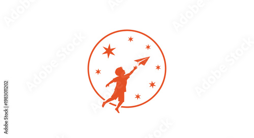 Child Reaching for Star Symbol.